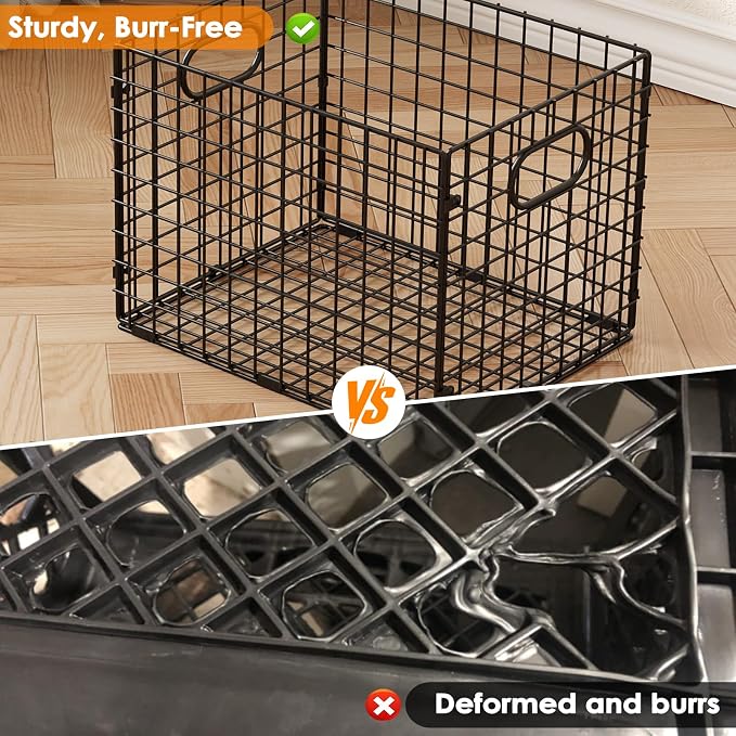 3-Pack Metal Milk Crate for Storage, Large 40qt Stackable Collapsible Storage - Image 5