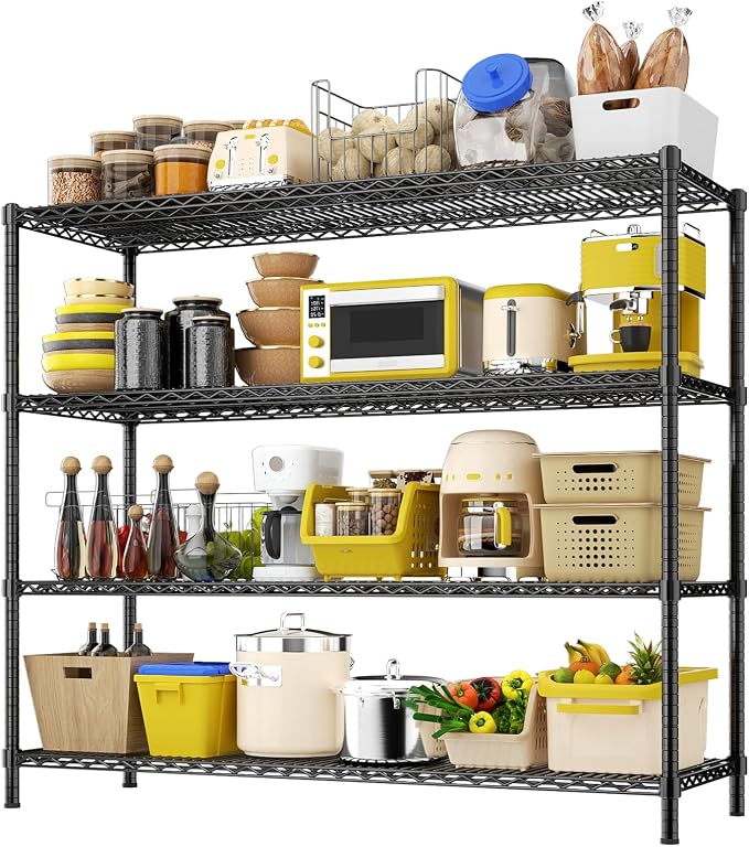 Storage Shelves, 4-Tier Adjustable Metal Industrial Utility Shelf Rack - Image 3