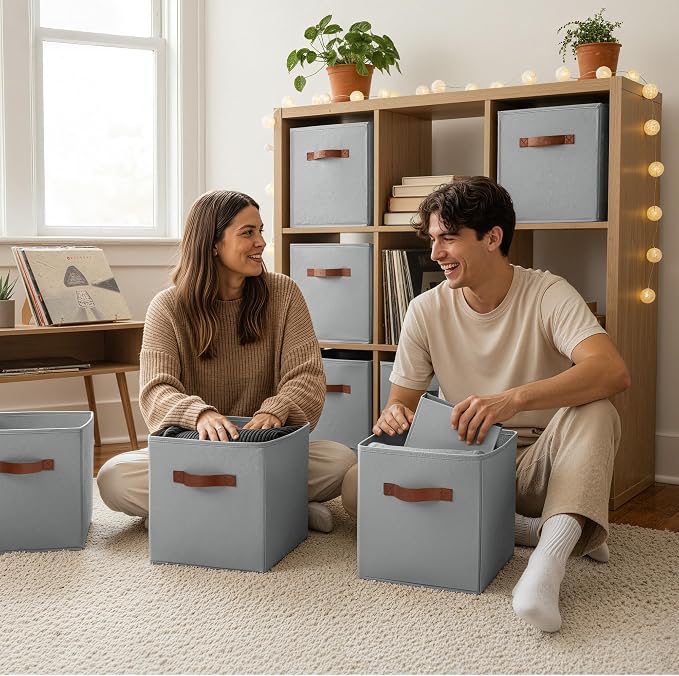 GRANNY SAYS 11 Inch Cube Storage Bins, 6 Pack Foldable Cube Storage Organizer - Image 4