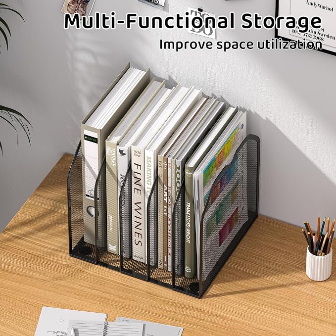 Black 5-Section File Folder Organizer - Image 2