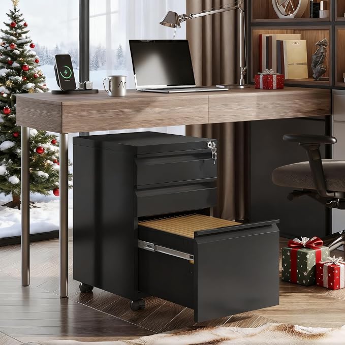 DEVAISE 3 Drawer Mobile File Cabinet Under Desk Office, Fully Assembled Except - Image 2