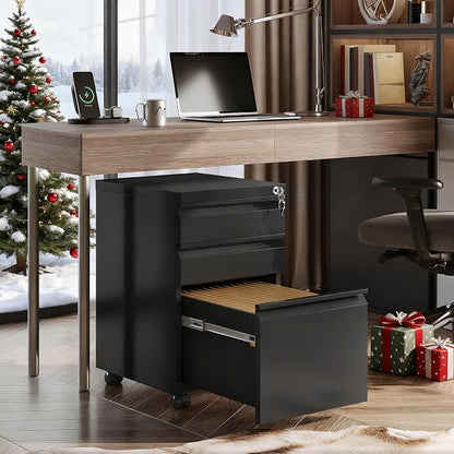 DEVAISE 3 Drawer Mobile File Cabinet Under Desk Office, Fully Assembled Except - Image 2