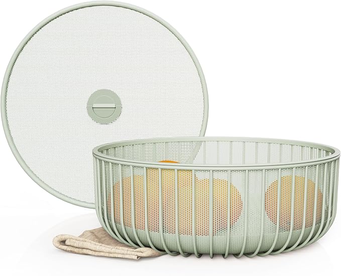 Metal Fruitbasket with Mesh Lid and Basket by Libken
