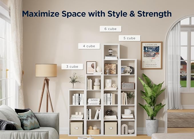 4 Cube Storage Organizer Single Row, Cube Shelf - Image 5