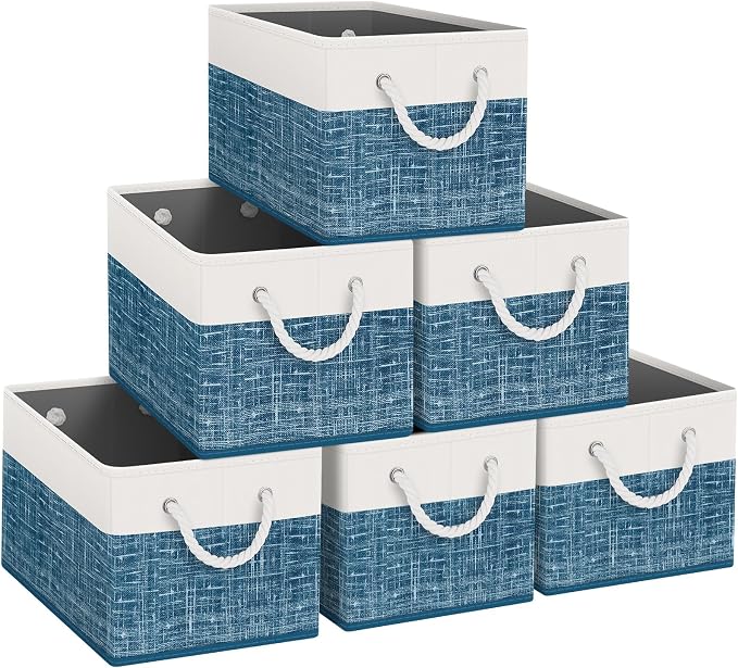 Storage Bins 6-Pack, Foldable Storage Baskets by Fabtotes