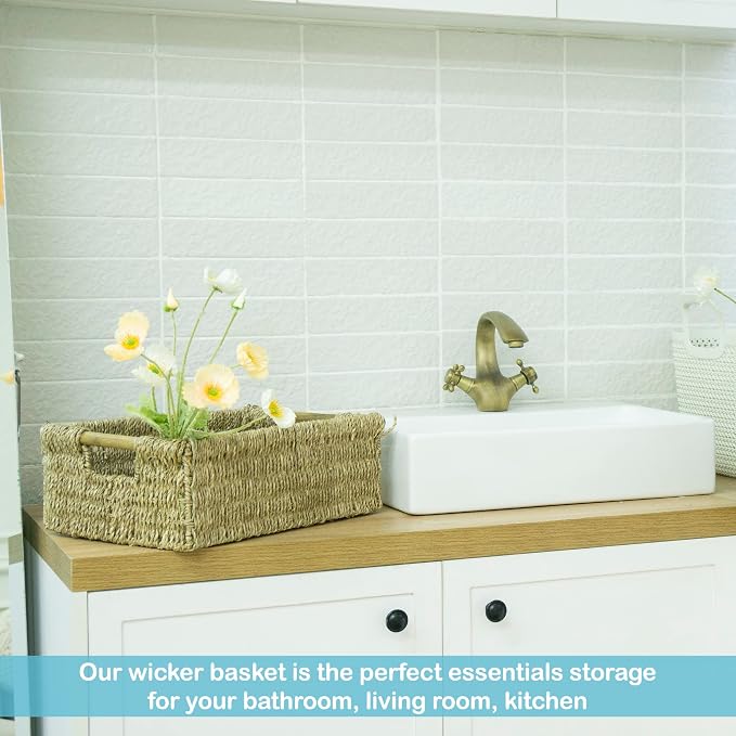 Large Natural Wicker Basket Rectangular - Image 5