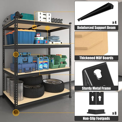 PrimeZone 40" W x 20" D x 59" H Heavy Duty Storage Shelves, 4 Tier Adjustable - Image 4