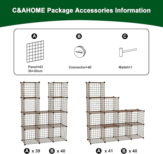 C&AHOME Wire Cube Storage, 12 - Image 7