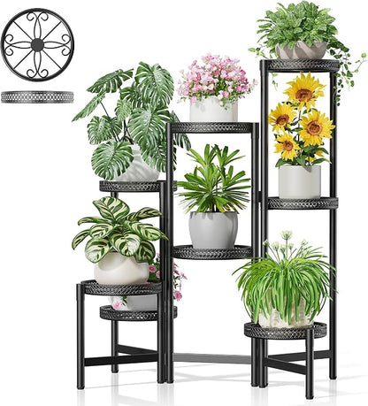 Black Stand Plants, 8-Tier Metal Plant Stands by Unknown