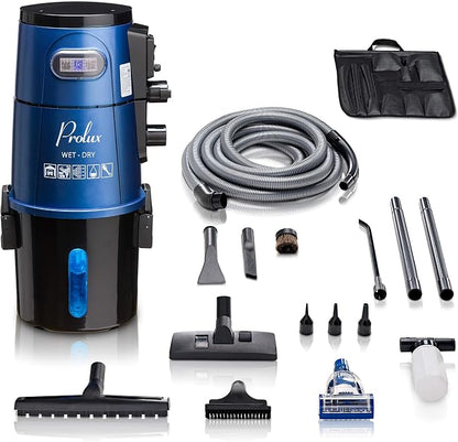 Prolux Professional Shop Blue Wall Mounted Garage Vac, Wet Dry Pick Up by Prolux