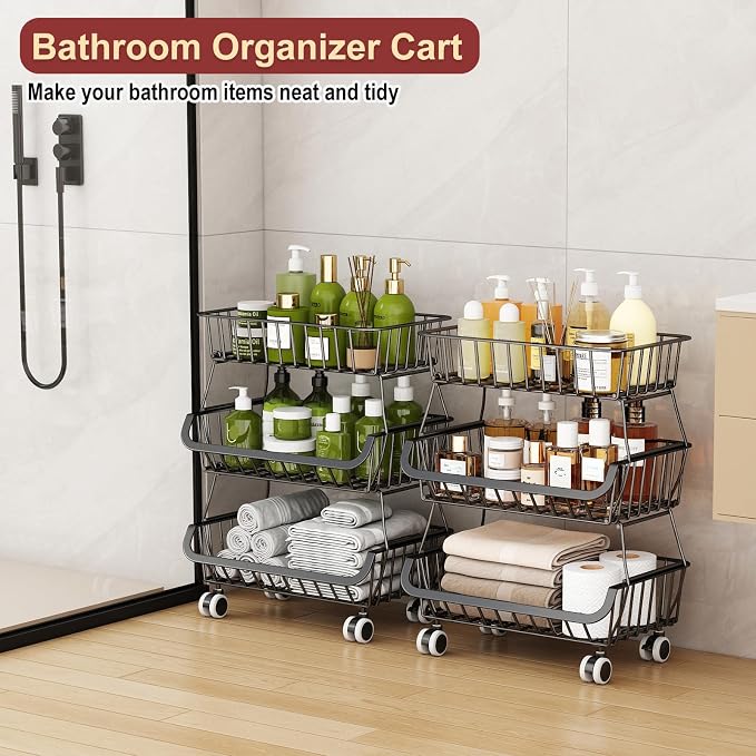 3-Tier Rolling Pantry Cart - Image 6