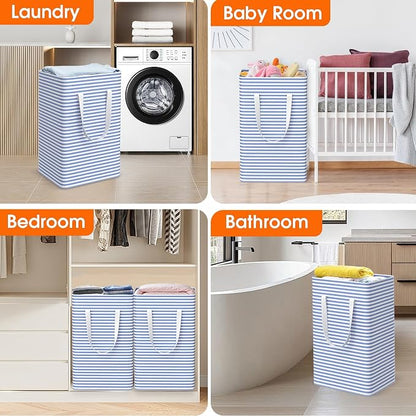 3 Pack Large Laundry Basket, Waterproof & Freestanding Laundry Hamper, - Image 7