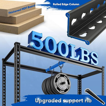 40" W Garage Shelving, 4 Tier Storage Shelves Load 2000 lbs, Adjustable Garage - Image 6