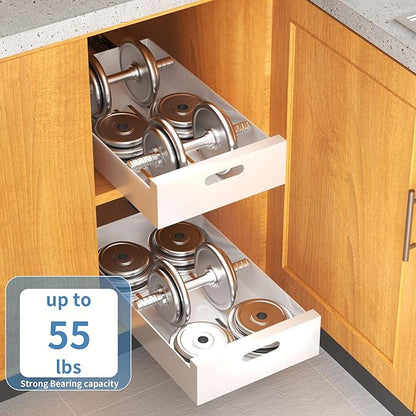 HBL' 1 Pack | 21" Deep Pull Out Cabinet Organizer Adhesive, 10-Inch Wide Sturdy - Image 5
