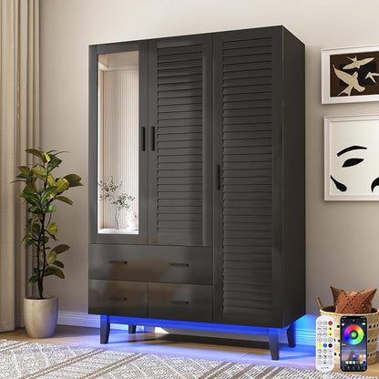 jiteentarou 3 Door Armoire Wardrobe Closet Cabinet by jiteentarou