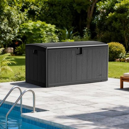 JEKO&JEKO 110 Gallon Outdoor Storage Box, Large Plastic Deck Box by JEKOJEKO