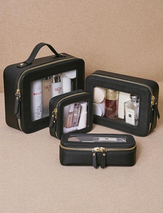 Popvibe Clear Makeup Bag Travel Cosmetic Case Transparent Toiletry Bag - Image 7