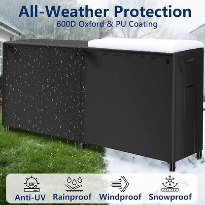 AMAGABELI GARDEN & HOME 8ft Firewood Cover Waterproof Log Rack Cover Outdoor - Image 4