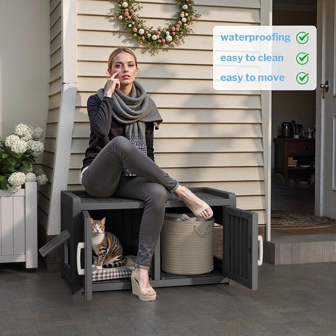 2 Doors Shoe Storage Bench - Image 4