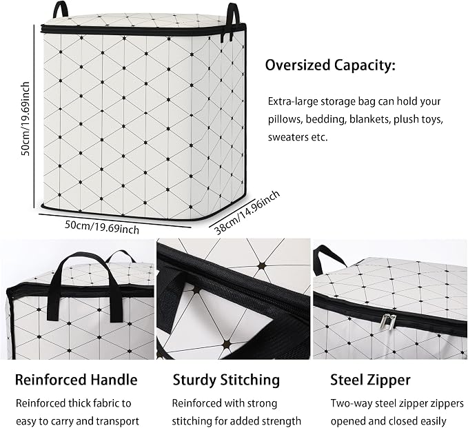 king comforter storage bag, clothes blanket bedding pillow quilt organizer - Image 3