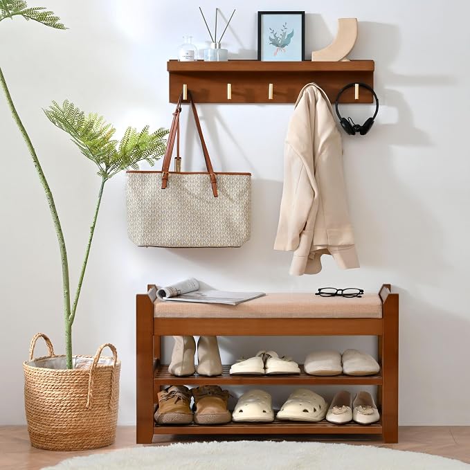 PETKABOO Shoe Rack for Front Door Entrance, 28” Entryway Bench - Image 7