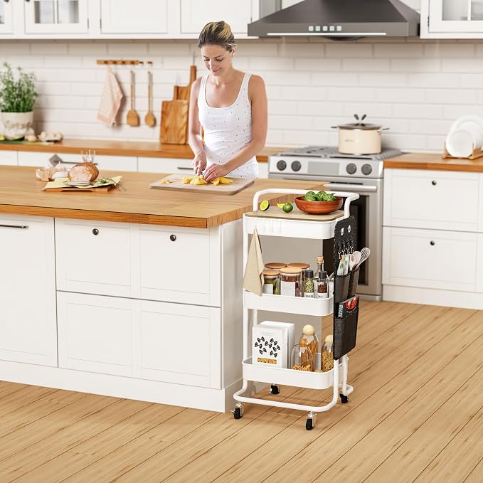 DTK 3 Tier Metal Utility Rolling Cart - Image 8