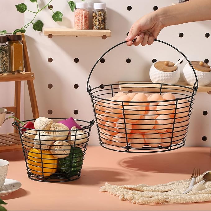 Colorful Metal Mesh Wire Egg Collecting Basket - Image 6