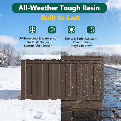 Outdoor Storage Box, 100 Gallon Deck Box Outdoor Storage Bench Outside - Image 4