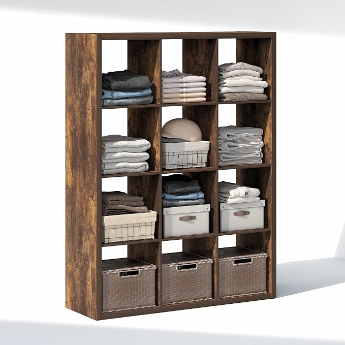 Furinno Cubic Closet Organizers and Storage, 12-Cube Closet Organizer, Open - Image 5