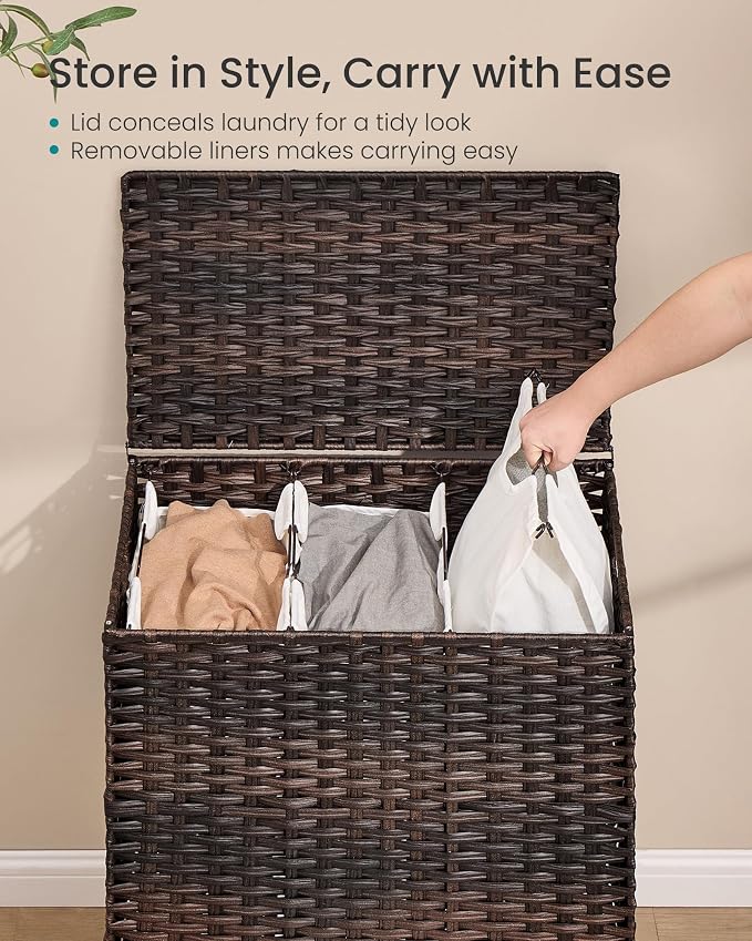 SONGMICS 3-Section Laundry Hamper - Image 4