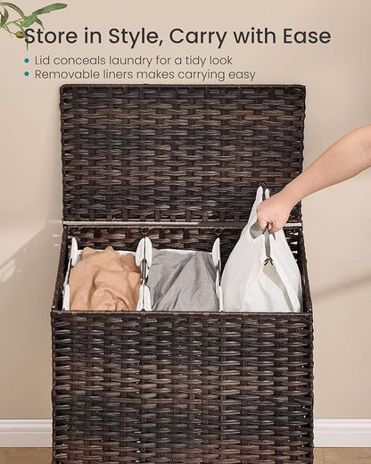 SONGMICS 3-Section Laundry Hamper - Image 4