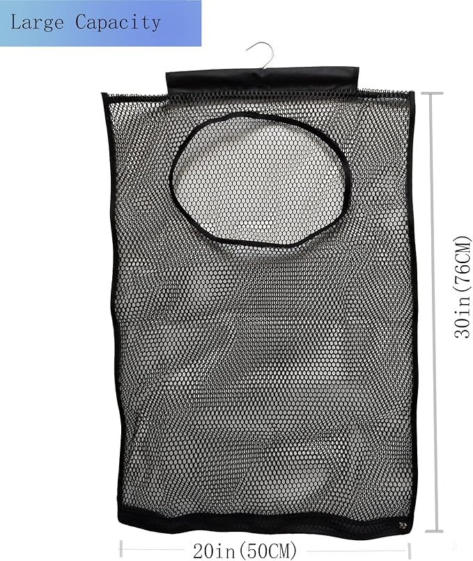 Hanging Mesh Laundry Hamper Large Dirty Clothes Bag, Can Be Used Behind The - Image 2