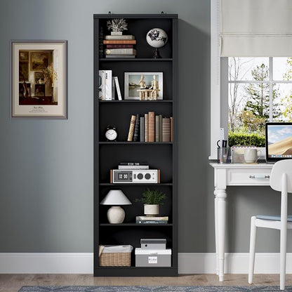 75" Tall Bookshelf, 6-Tier Floor Standing Bookcase - Image 3