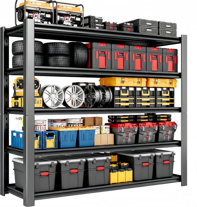4000 LBS Heavy Duty Garage Shelving, Adjustable Boltless Steel Storage Rack by WOZBUD