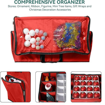 Christmas Ornament Storage Box, 2-in-1 Christmas ornament organizer&Christmas - Image 6