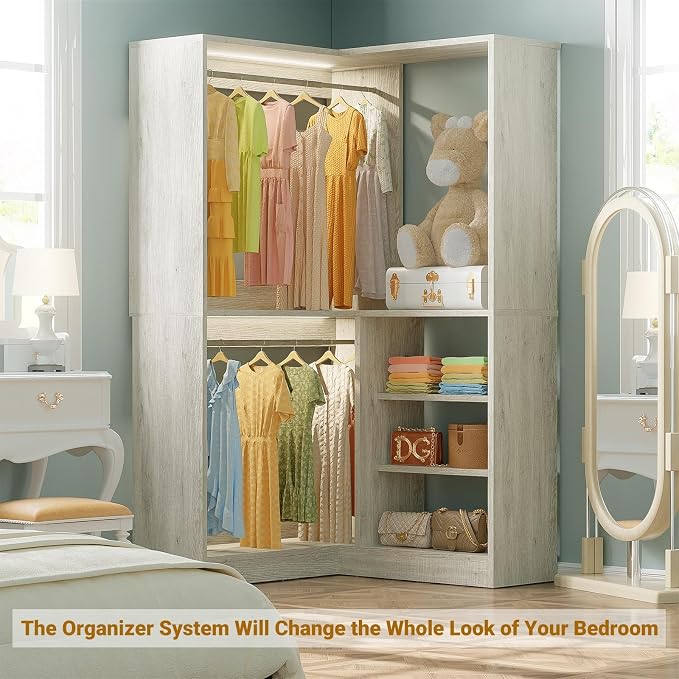 Unikito 36 Inch Corner Closet System, Large Freestanding Closet Organizer System - Image 2