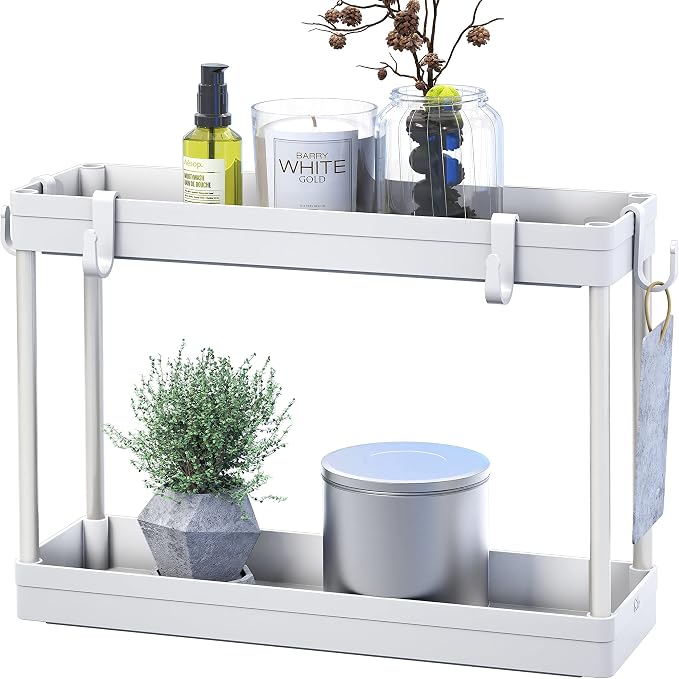 Simple Houseware 2-Tier Under Sink Organizer Storage Tray - Image 6
