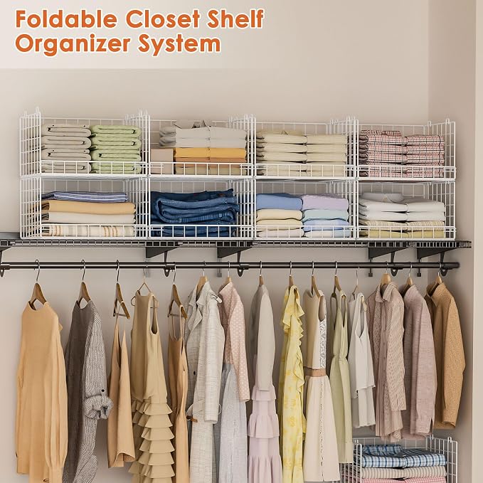 Yociyoga 8-Tier Stackable Closet Organizers and Storage Shelves, Foldable - Image 8