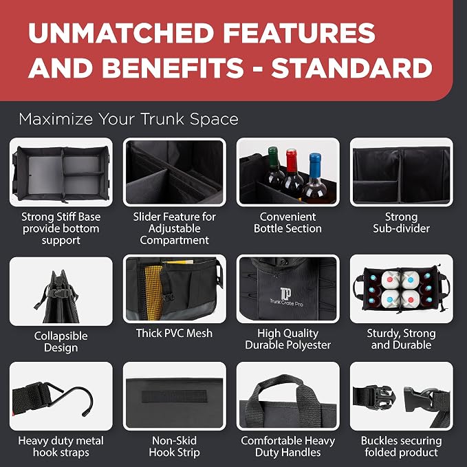 TRUNKCRATEPRO Car Organizers and Storage Premium Adjustable Multi Compartments - Image 4