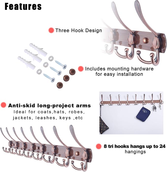 Dseap Coat Rack Wall Mount - Image 7
