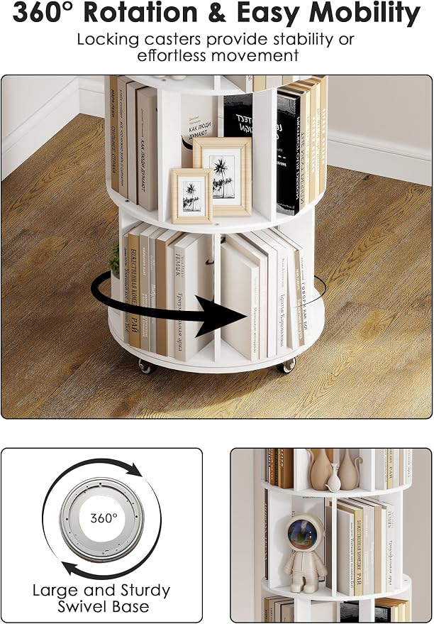 5 Tier 360° Rotating Bookshelf - Image 3