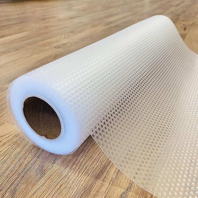 EVALAND Shelf Liners for Kitchen Cabinets Non-Adhesive 21.6" x 20 FT Clear by EVALAND