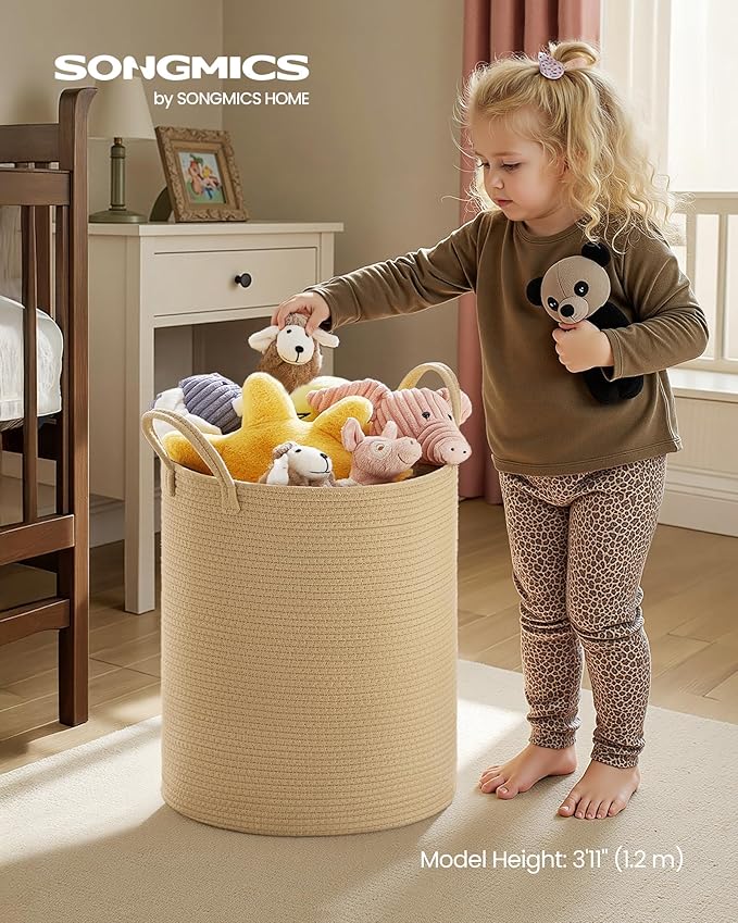 SONGMICS Laundry Hamper, Cotton Rope Laundry Basket - Image 2