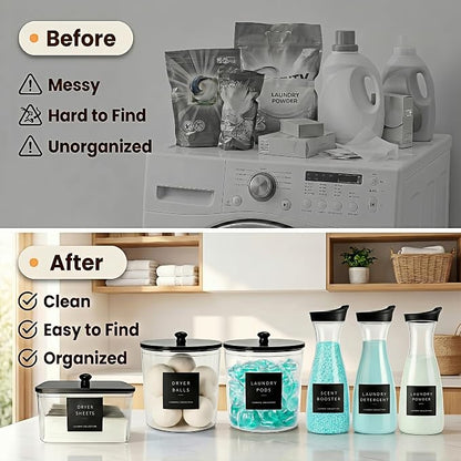 6 Pack Laundry Pods Containers & Dryer Sheet Holder & Laundry Detergent - Image 5