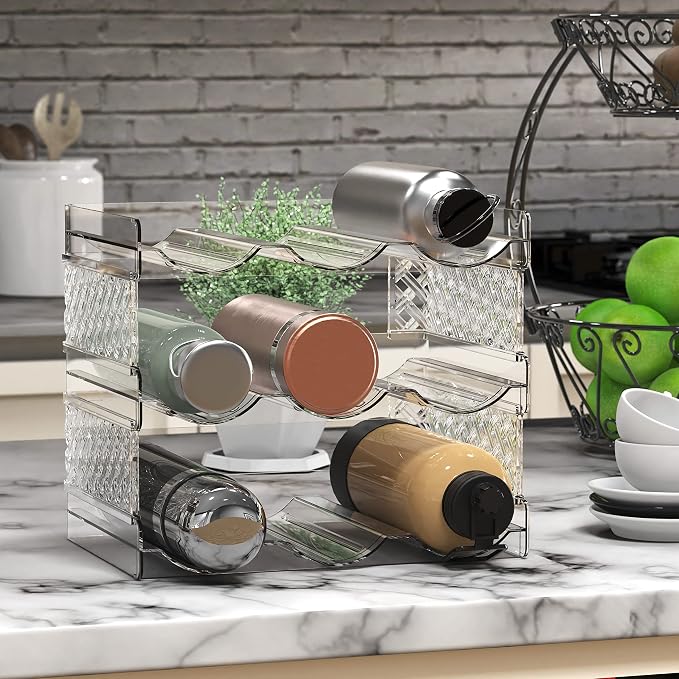 Simple Houseware 3-Tier Stackable Water Bottle Storage Organizer, and - Image 4