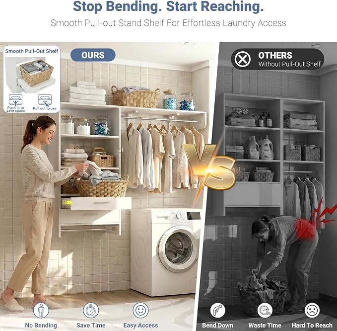 Armocity 60" Wall Mounted Laundry Room Organization - Image 4