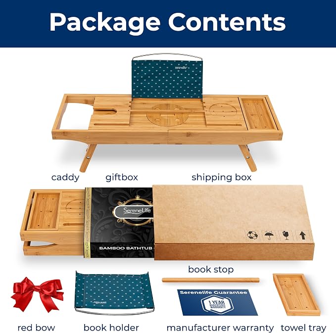 SereneLife 2 in 1 Bed and Bath Tray - Image 7