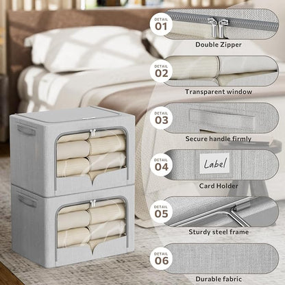 FHSQX 3 Pack Clothes Storage Bins - Image 5