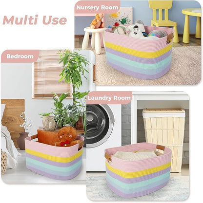 danpinera Large Laundry Basket, 108L Rectangle Woven Baskets - Image 7