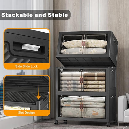 UAMFURI Stackable Storage Bins, 525QT Collapsible Drawers - Image 3